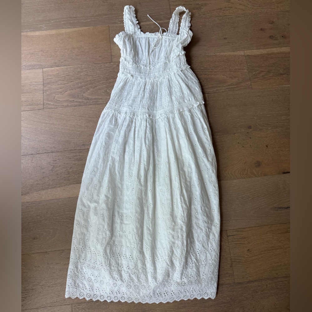 Doen x Gap White Eyelet Smocked midi Sundress XS new with tags - Picture 2 of 6